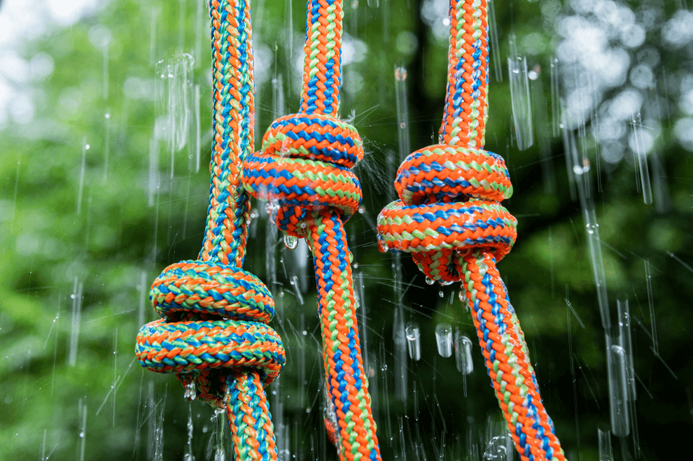 SamsonDry ropes in the rain, built to stay strong and safe for arborists, even in wet conditions.